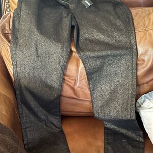 Express Black and Gold Skinny Jeans with Shimmery Finish